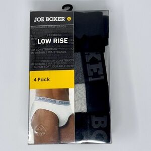 Joe Boxer Men's Low Rise Briefs and Bikini 4-Pack Combo SMALL